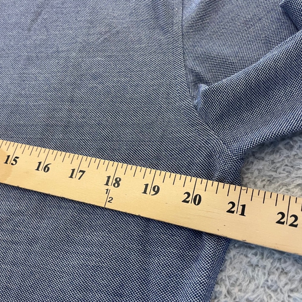 Unbound Merino Wool Blend Shirt Mens Medium Blue Long Sleeve Button Up Stretch - Picture 8 of 11